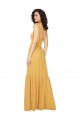 Square Neck Long Soft Chiffon Saffron Sleeveless Bridesmaid Dress Darwin