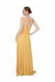 V-Neck Long Chiffon Saffron Sleeveless Bridesmaid Dress / Evening Dress Darwin