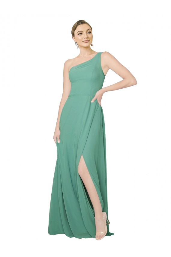 Strapless Long Soft Chiffon Icelandic Silver Sleeveless Bridesmaid Dress Darwin