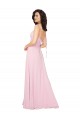 V-Neck Long Soft Chiffon Barely Pink Sleeveless Bridesmaid Dress Darwin