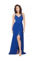 V-Neck Long Soft Chiffon Royal Blue Sleeveless Evening Dress / Bridesmaid Dress Darwin
