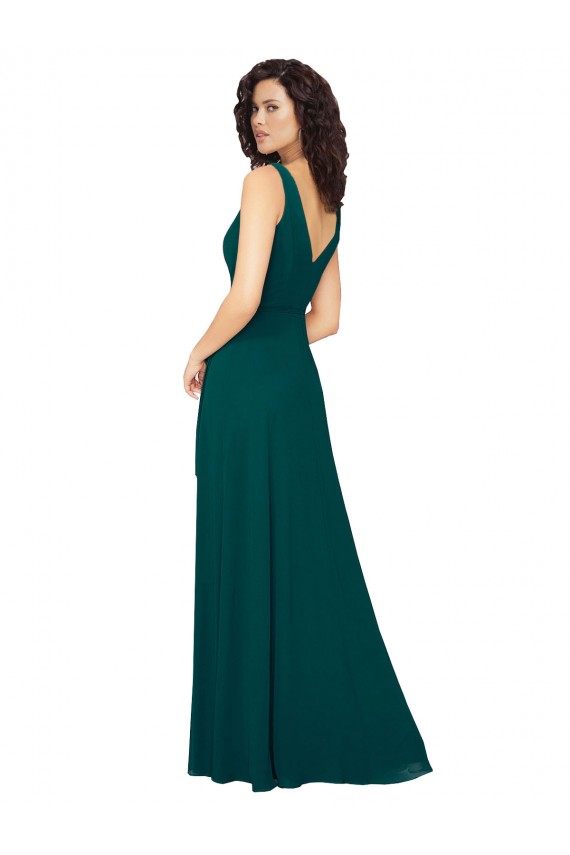 V-Neck Long Chiffon Hunter Sleeveless Evening Gowns / Bridesmaid Dresses Darwin