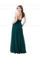 V-Neck Long Chiffon Hunter Green Sleeveless Wedding Party Dress Darwin