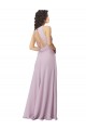 High Neck Long Soft Chiffon Pink Glow Sleeveless Bridesmaid Dress Darwin