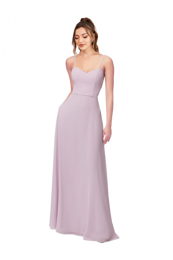 Sweetheart Long Soft Chiffon Pink Glow Sleeveless Bridesmaid Dress Darwin