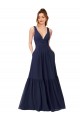 V-Neck Long Full Length Chiffon Dark Navy Sleeveless Evening Gowns / Bridesmaid Dress Darwin