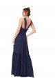 V-Neck Long Full Length Chiffon Dark Navy Sleeveless Evening Gowns / Bridesmaid Dress Darwin
