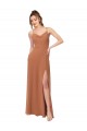 Cowl Neck Long Soft Chiffon Rosewood Sleeveless Bridesmaid Dress Darwin
