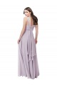 V-Neck Long Soft Chiffon Pink Glow Sleeveless Bridesmaid Dress Darwin