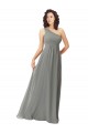 One Shoulder Long Soft Chiffon Wisteria Sleeveless Bridesmaid Dress Darwin