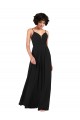 V-Neck Long Soft Chiffon Black Sleeveless Formal Evening Gown / Bridesmaid Dress Darwin