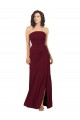 Strapless Long Soft Chiffon Burgundy Sleeveless Bridesmaid Dress Darwin