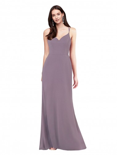Sweetheart Long Soft Chiffon Dark Lavender Sleeveless Formal Evening Gown / Bridesmaid Dress Darwin