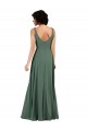 V-Neck Long Soft Chiffon Sea Glass Column Sleeveless Bridesmaid Dress Darwin