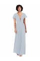 V-Neck Long Soft Chiffon Sea Glass Cap Sleeves Bridesmaid Dress / Formal Dress Darwin