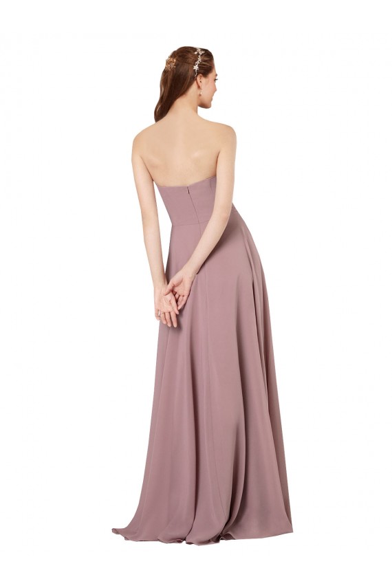 Strapless Long Soft Chiffon Grape Sleeveless Formal Dress / Bridesmaid Dress Darwin