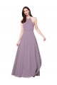 Halter Neck Long Chiffon Dark Lavender Sleeveless Bridesmaid Dress / Evening Dress Darwin