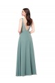 V-Neck Long Soft Chiffon Dark Lavender Sleeveless Formal Evening Gown / Bridesmaid Dress Darwin