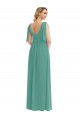 V-Neck Long Soft Chiffon Icelandic Silver Sleeveless Semi Formal Evening Dress / Bridesmaid Dress Darwin