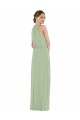 High Neck Long Soft Chiffon Smoke Green Sleeveless Semi Formal Evening Dress / Bridesmaid Dress Darwin