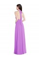 Halter Neck Long Soft Chiffon Violet Sleeveless Formal Evening Gown / Bridesmaid Dress Darwin