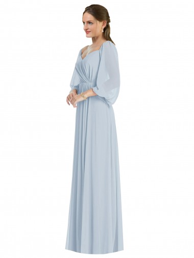 Sweetheart Long Soft Chiffon Sea Glass Puff Sleeves Formal Evening Gown / Bridesmaid Dress Darwin