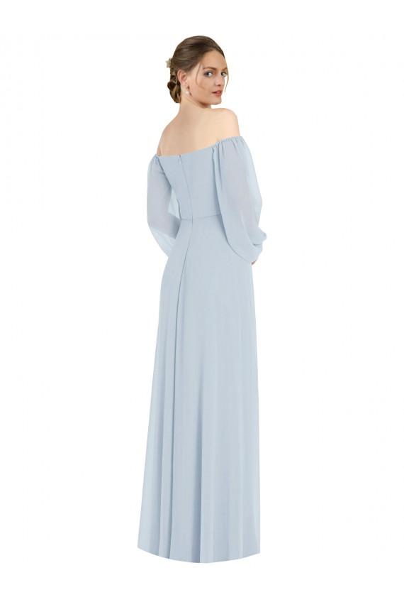 Sweetheart Long Soft Chiffon Sea Glass Puff Sleeves Formal Evening Gown / Bridesmaid Dress Darwin