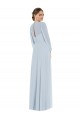 Strapless Long Soft Chiffon Sea Glass Puff Sleeves Formal Evening Gown / Bridesmaid Dress Darwin
