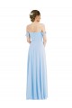 Off the Shoulder Long Soft Chiffon Light Sky Blue Sleeveless Formal Evening Gown / Bridesmaid Dress Darwin