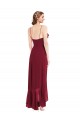 V-Neck Long Soft Chiffon Burgundy Sleeveless High Low Evening Gown / Bridesmaid Dress Darwin