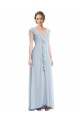 V-Neck Long Soft Chiffon Sea Glass Sleeveless Black Tie Evening Gown / Bridesmaid Dress Darwin