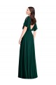 Bateau Neck Long Soft Chiffon Ever Green Bell Sleeves Semi Formal Evening Dress / Bridesmaid Dress Darwin
