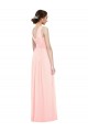 V-Neck Long Luxe Chiffon Pink Sleeveless Bridesmaid Dress Darwin