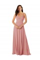 V-Neck Long Lxue Chiffon Bliss Pink Sleeveless Bridesmaid Dress Darwin
