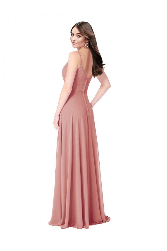 V-Neck Long Lxue Chiffon Bliss Pink Sleeveless Bridesmaid Dress Darwin