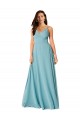 V-Neck Long Soft Chiffon Turquoise Sleeveless Bridesmaid Dress Darwin
