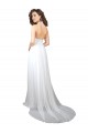 V-Neck Sweep Train Soft Chiffon White Sleeveless Semi Formal Evening Dress / Bridesmaid Dress Darwin