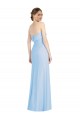 Strapless Long Soft Chiffon Light Sky Blue Sleeveless Black Tie Evening Gown / Bridesmaid Dress Darwin