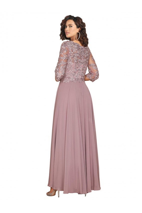V-Neck Long Soft Chiffon Long Sleeves Prom Dress / Bridesmaid Dress Darwin