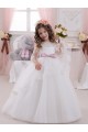 Ball Gowns Chapel Train Tulle & Lace Ivory Sleeveless Flower Girl Dress Darwin
