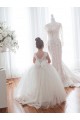 Ball Gown Chapel Train Tulle & Lace Ivory Sleeveless Flower Girl Dress Darwin