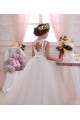High Neck Long Tulle & Lace Ivory Sleeveless Little Flower Girl Dresses Darwin