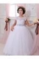 Sweetheart Chapel Train Tulle & Lace Ivory Cap Sleeves Flower Girl Dresses Darwin