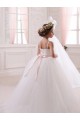 Sweetheart Chapel Train Tulle Ivory Sleeveless Flower Girl Dress Darwin