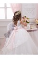Sweetheart Chapel Train Tulle & Lace Ivory Sleeveless Flower Girl Dress for Wedding Darwin