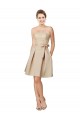 Sweetheart Knee Length Satin & Lace Champagne Sleeveless Bridesmaid Dress Darwin