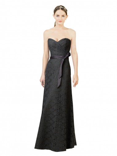Sweetheart Long Lace Slate Grey Sleeveless Bridesmaid Dress Darwin