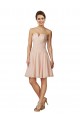 Sweetheart Knee Length Soft Chiffon & Lace Pink Sleeveless Bridesmaid Dress Darwin