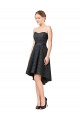 Sweetheart Knee Length Lace Slate Grey Sleeveless High Low Bridesmaid Dress Darwin