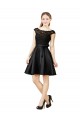 Illusion Neck Knee Length Satin & Lace Black Sleeveless Bridesmaid Dress Darwin